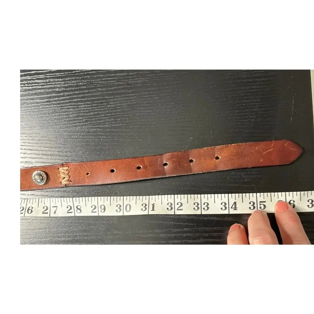 Vintage Y2K Fossil Western/Boho Style Leather Concho Belt